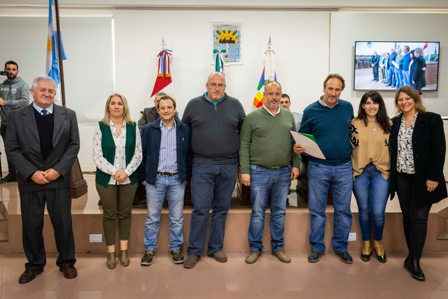 Dirigentes de la Sociedad Rural de Río Cuarto: heraldo Moyetta, Ernesto Marchietti y Alejandro Tonello